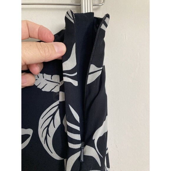 Chaps Floral Midi Skirt Black White Ruffle 12 Women’s - Picture 6 of 7